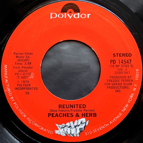 Peaches & Herb - Reunited (7", Single, Styrene, 56 )