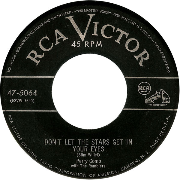 Perry Como With The Ramblers (3) - Don't Let The Stars Get In Your Eyes / Lies (7", Mono, Ind)
