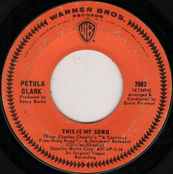 Petula Clark - This Is My Song (7", Single, Ter)