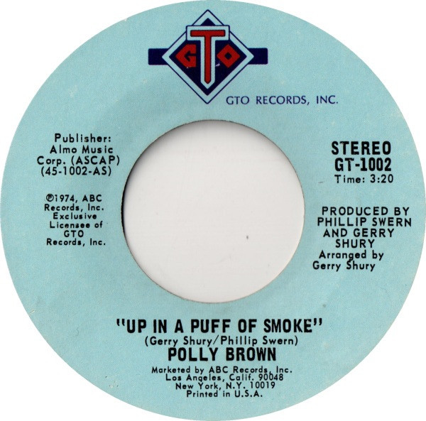 Polly Brown - Up In A Puff Of Smoke (7", Single, Styrene, Pit)