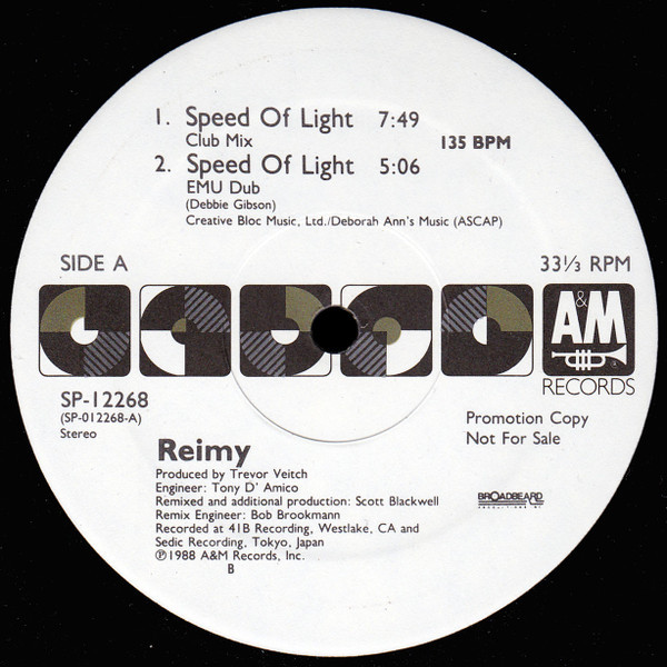 Reimy - Speed Of Light (12", Promo)