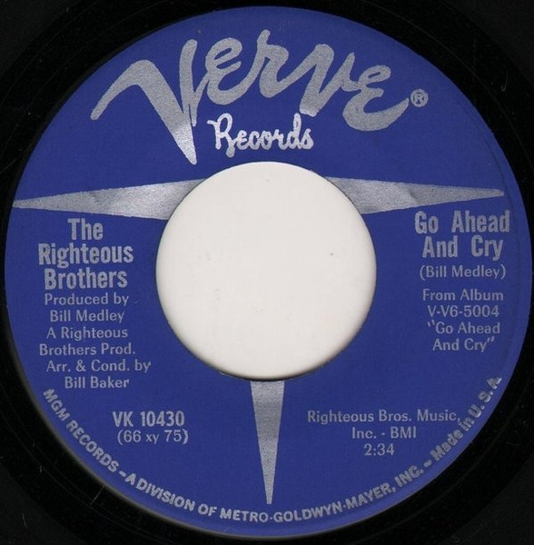 The Righteous Brothers - Go Ahead And Cry (7", Single)