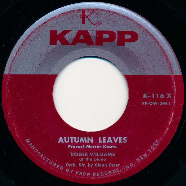 Roger Williams (2) - Autumn Leaves / Take Care (7", Single)