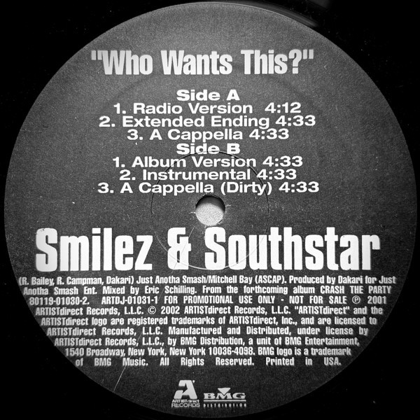 Smilez & Southstar - Who Wants This? (12", Promo)