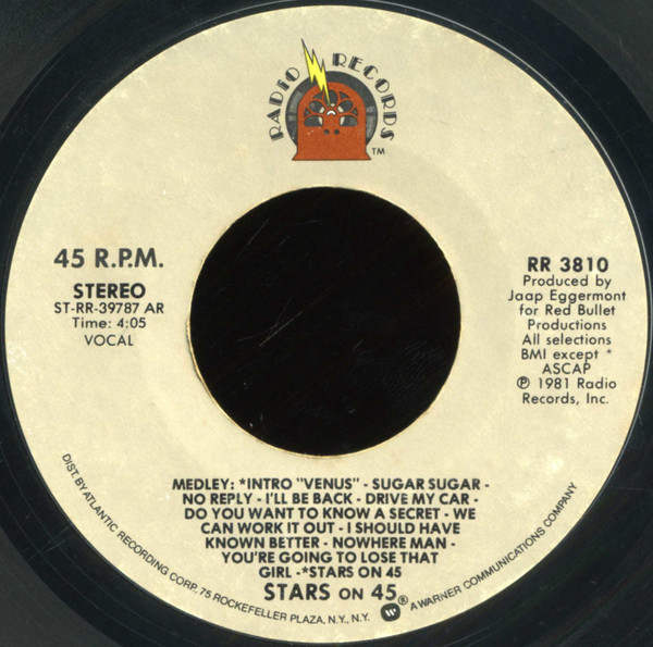 Stars On 45 - Stars On 45 (7", Single, Styrene, AR)