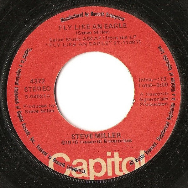 Steve Miller - Fly Like An Eagle (7", Single, Win)
