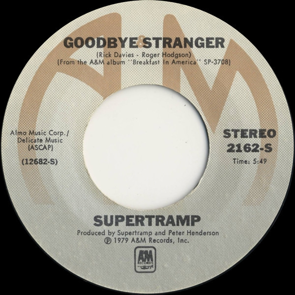 Supertramp - Goodbye Stranger (7", Single, Styrene, Ter)