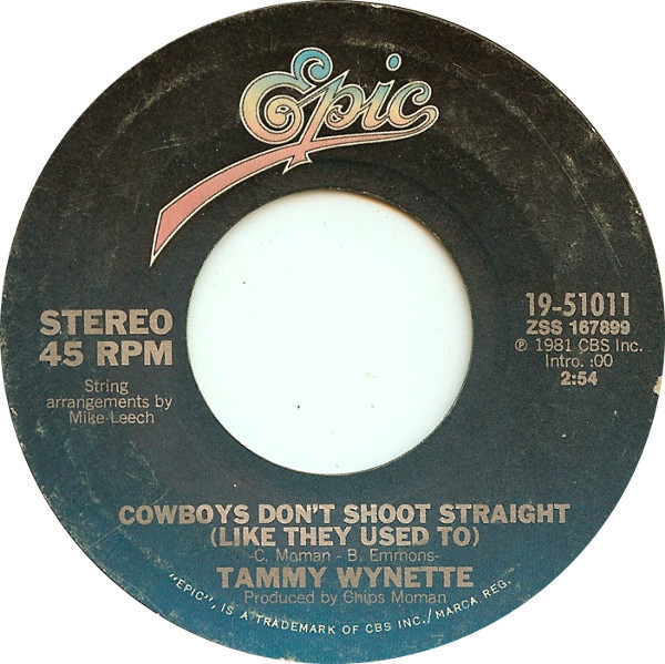 Tammy Wynette - Cowboys Don't Shoot Straight (Like They Used To) (7")
