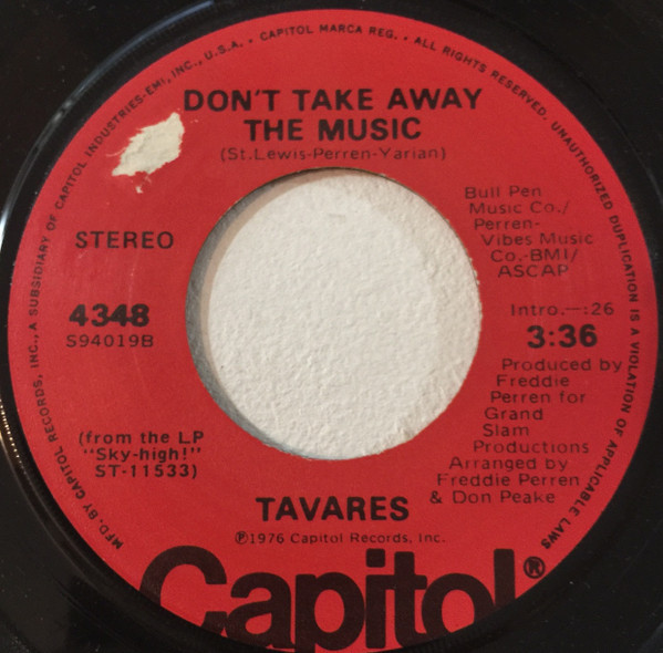 Tavares - Don't Take Away The Music (7", Single, Win)