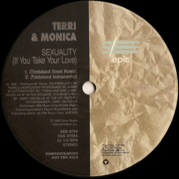 Terri & Monica - Sexuality (If You Take Your Love) (12", Promo)