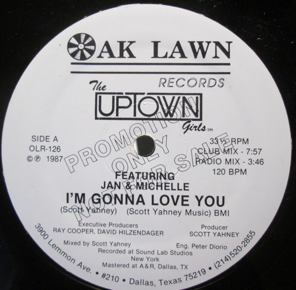 The Uptown Girls Featuring Jan & Michelle - I'm Gonna Love You (12", Promo)