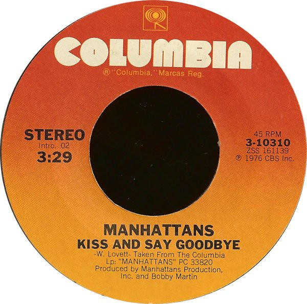 Manhattans - Kiss And Say Goodbye / Wonderful World Of Love (7", Single, Styrene, Pit)