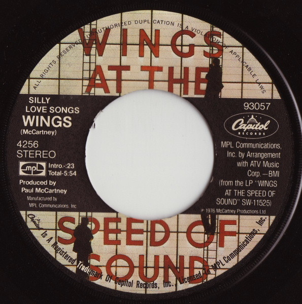 Wings (2) - Silly Love Songs (7", Single, Los)