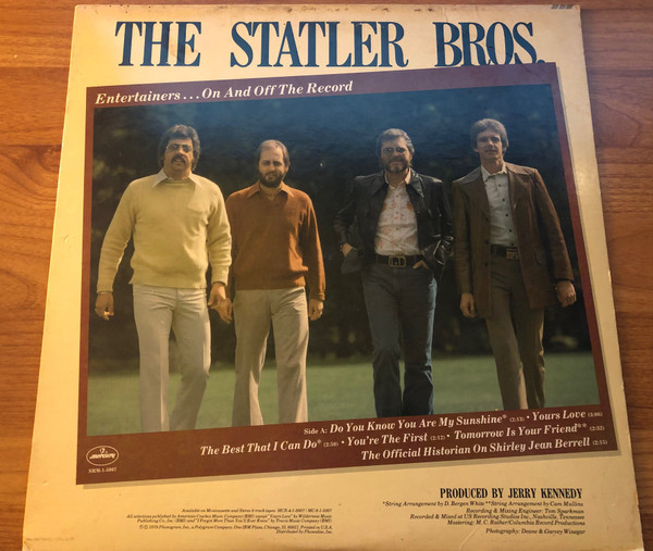 The Statler Bros.* - Entertainers...On And Off The Record (LP, Album, Pit)_4057069318