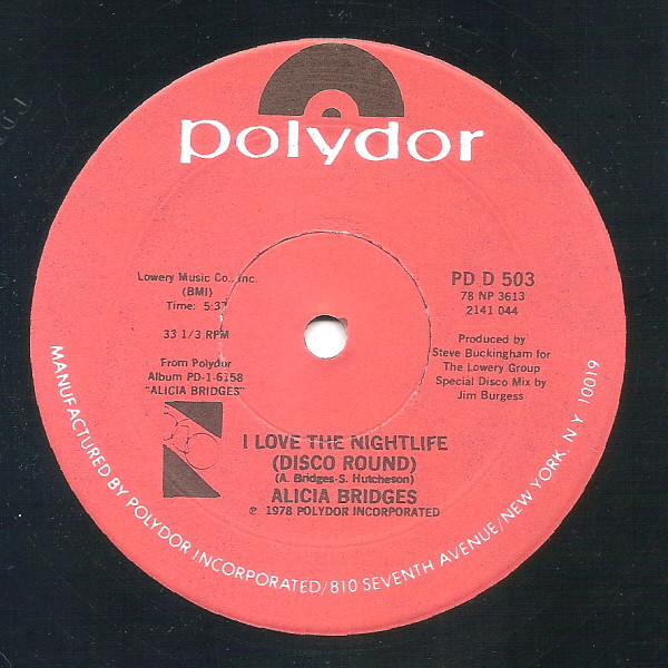 Alicia Bridges - I Love The Nightlife (Disco Round) (12")
