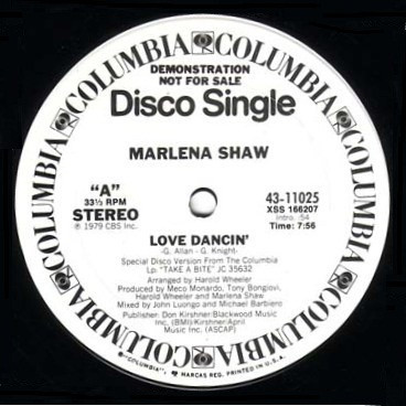 Marlena Shaw - Love Dancin' (12", Single, Promo)