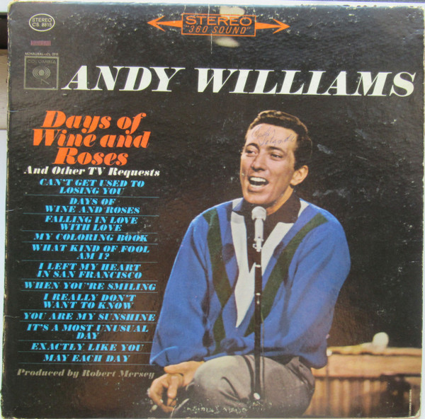 Andy Williams - Days Of Wine And Roses (LP, Album, Pit)_4167796662