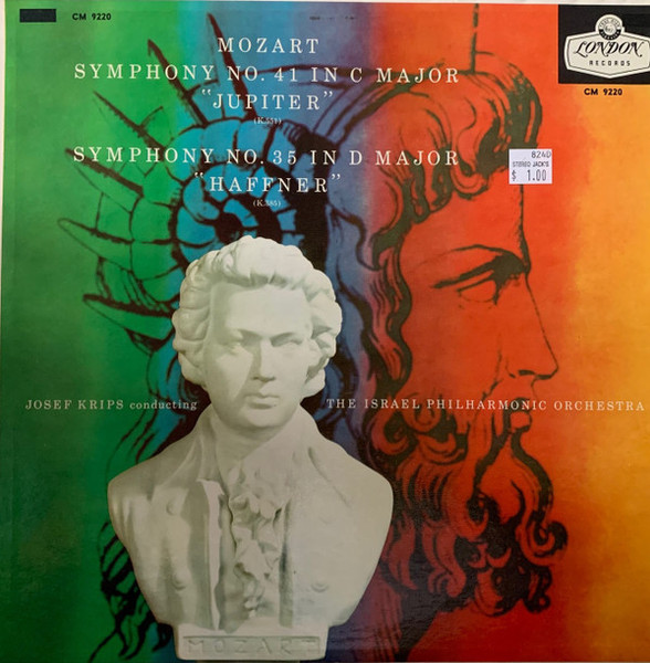 Mozart*, Josef Krips, The Israel Philharmonic Orchestra* - Symphony No. 41 In C Major (Jupiter) / Symphony No. 35 In D Major (Haffner) (LP, Mono)