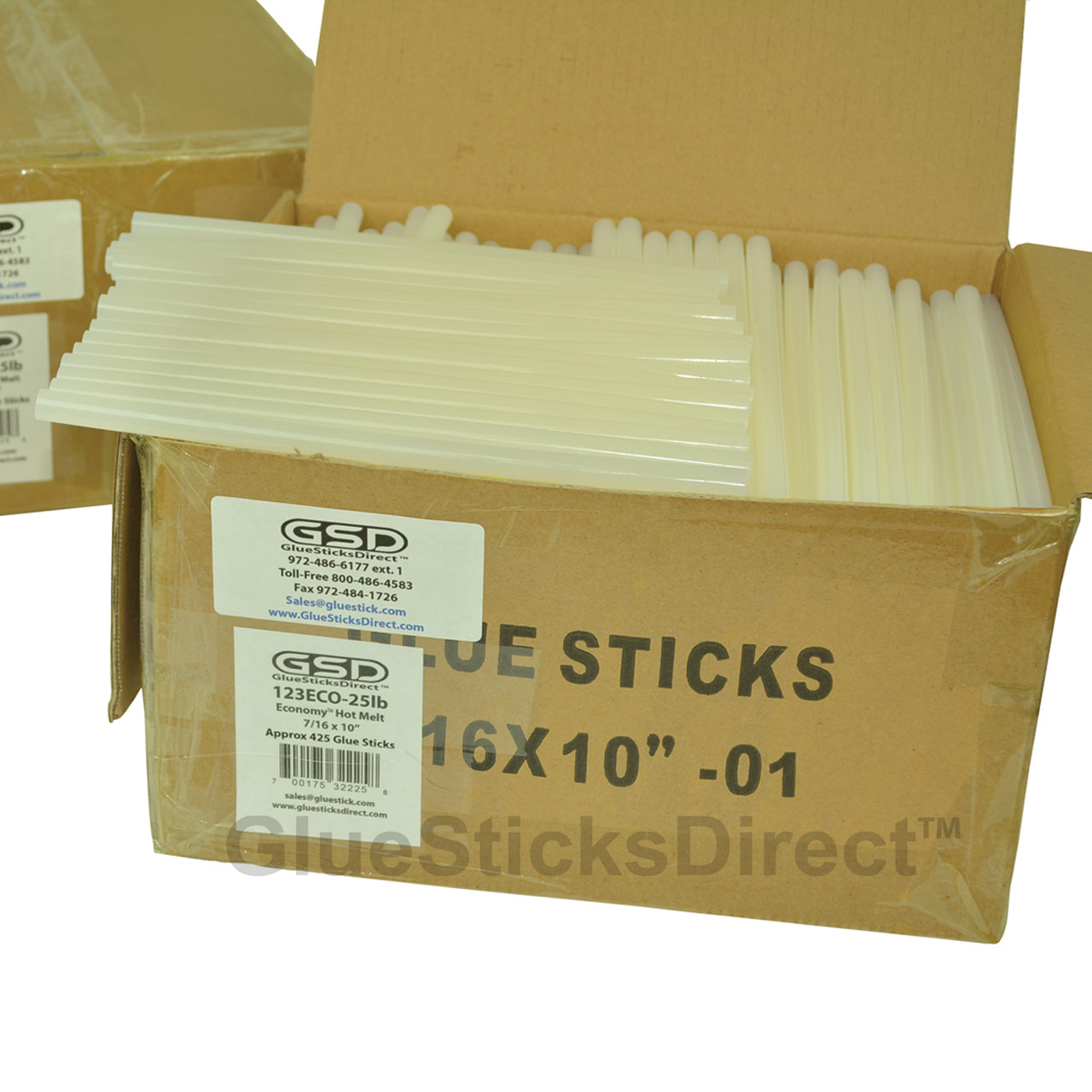 GlueSticksDirect Economy® Twin Pack Hot Melt Glue Sticks 7/16 X 10 50 lbs  Bulk - GlueSticksDirect