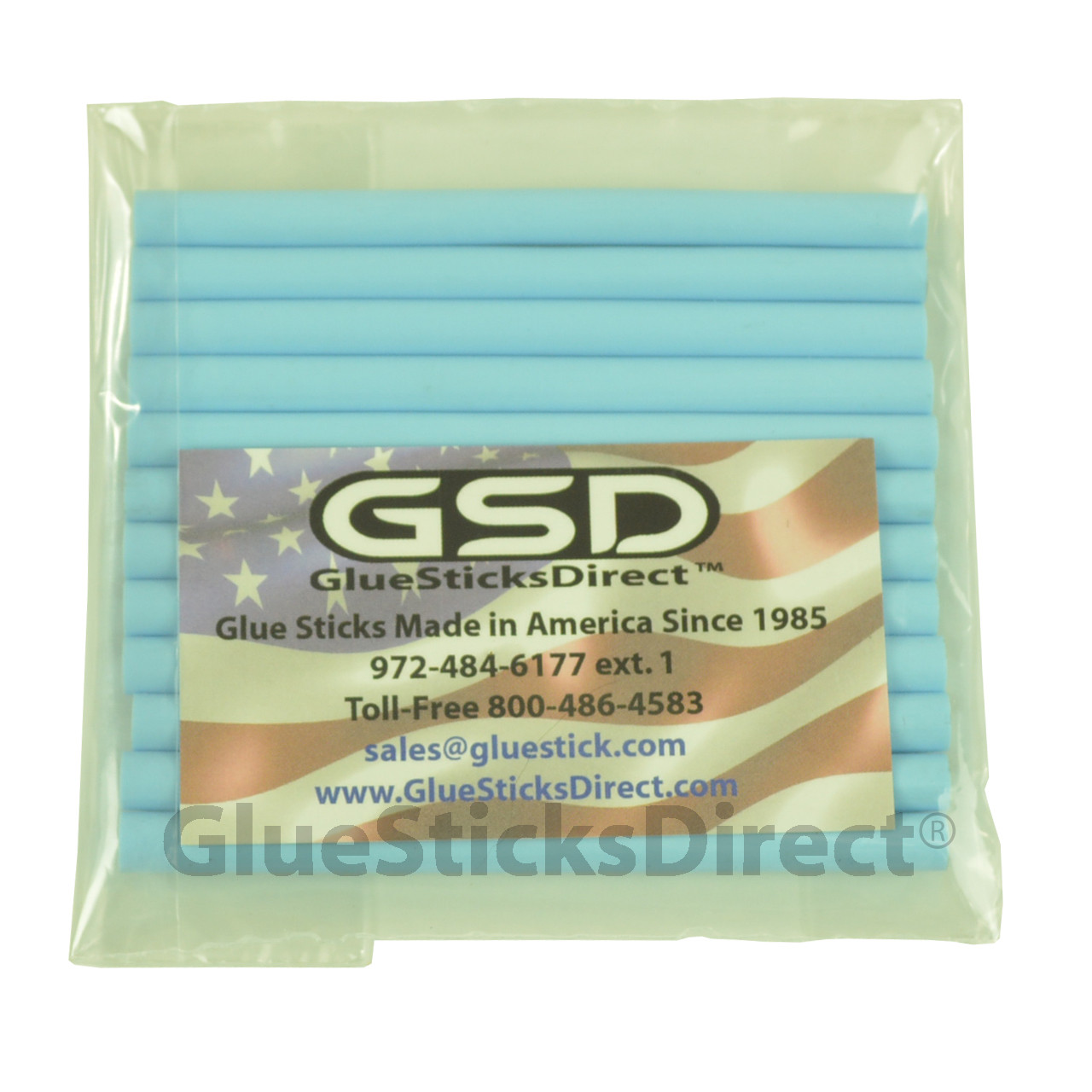 GlueSticksDirect Translucent Blue Colored Glue Sticks Mini X 4 24 Sticks -  GlueSticksDirect