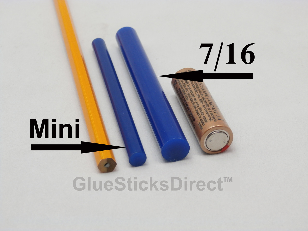 GlueSticksDirect Country Blue Wax Colored Glue Sticks Mini X 4" 24 Sticks