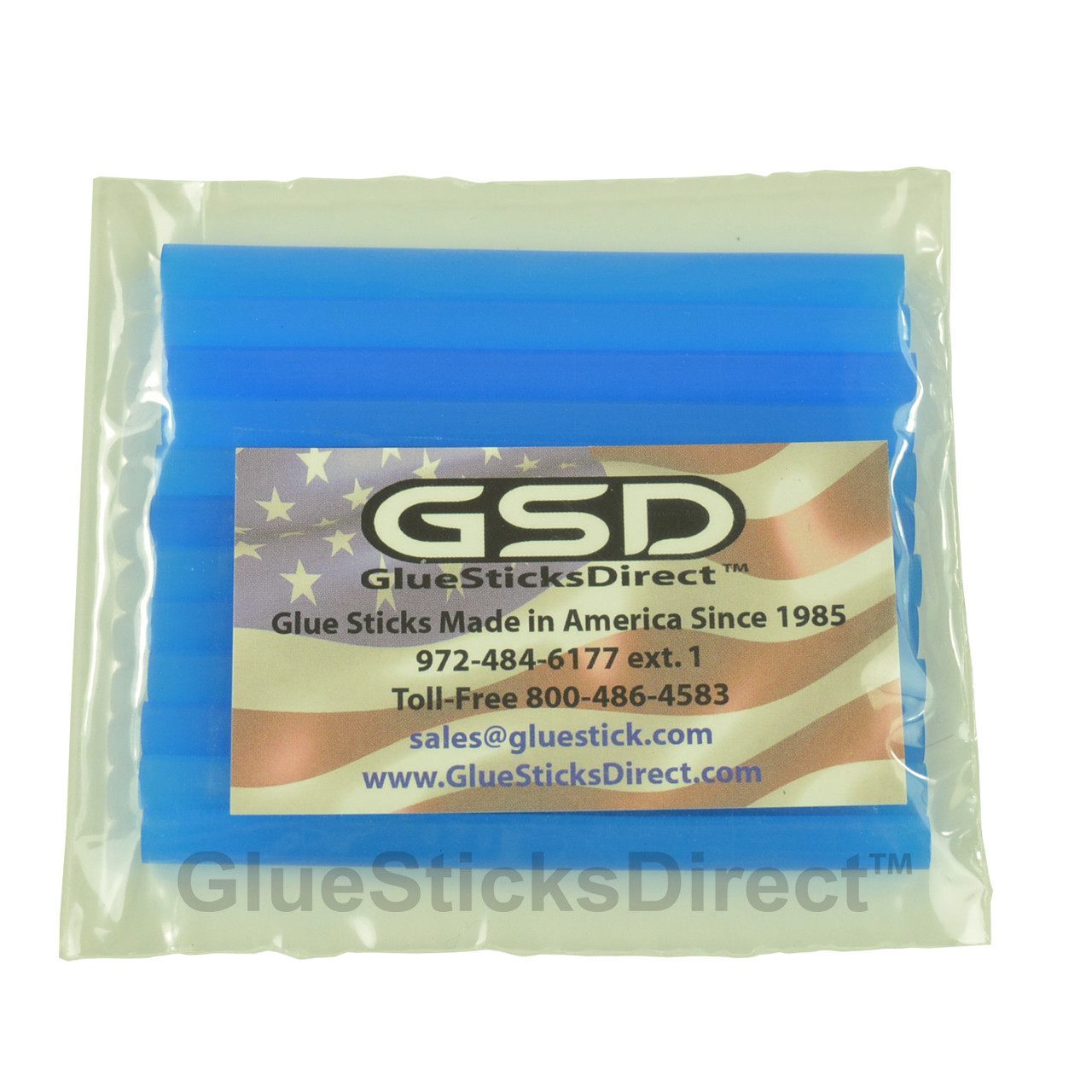 GlueSticksDirect Translucent Blue Colored Glue Sticks Mini X 4" 24 Sticks