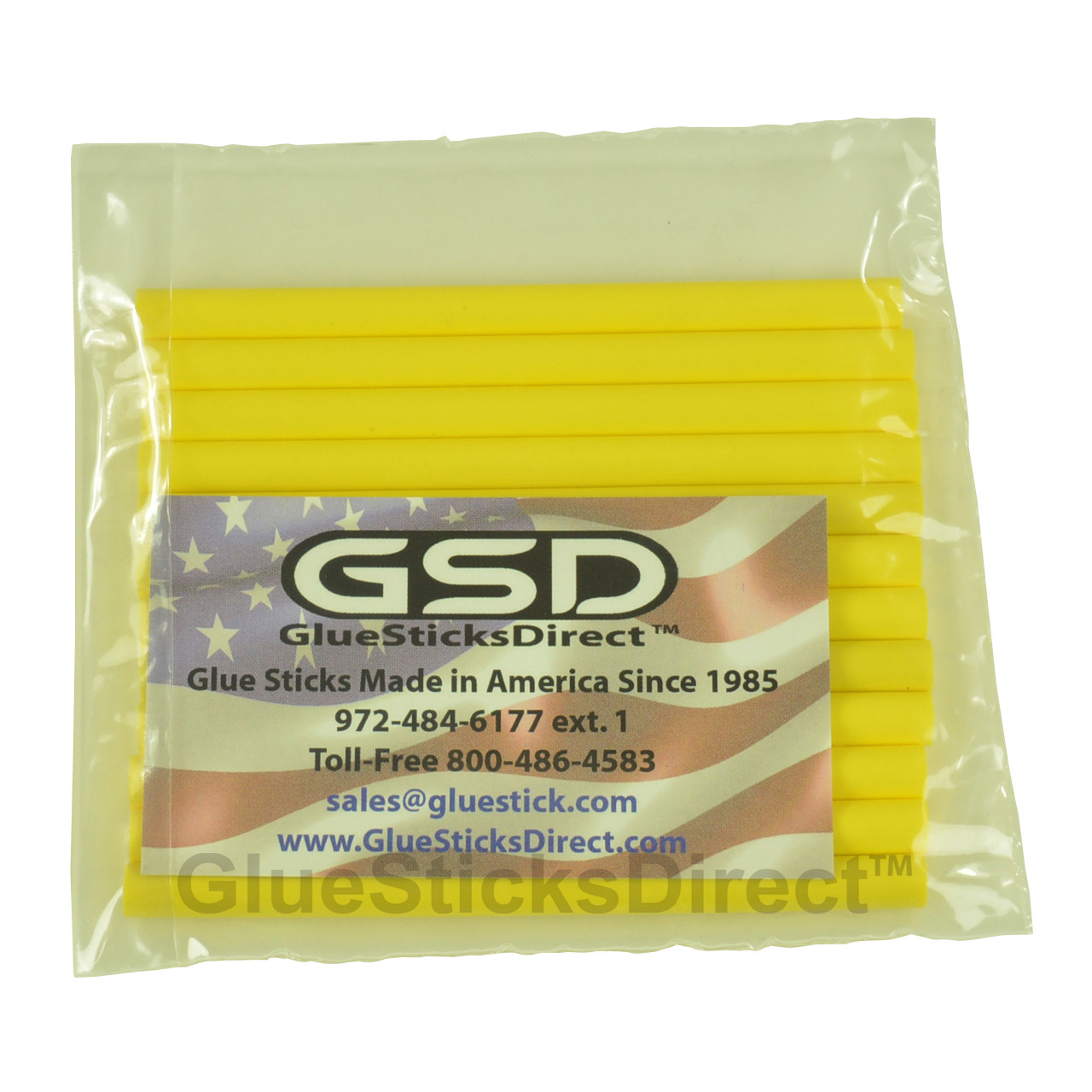 GlueSticksDirect Neon Yellow Colored Glue Sticks Mini X 4" 24 Sticks