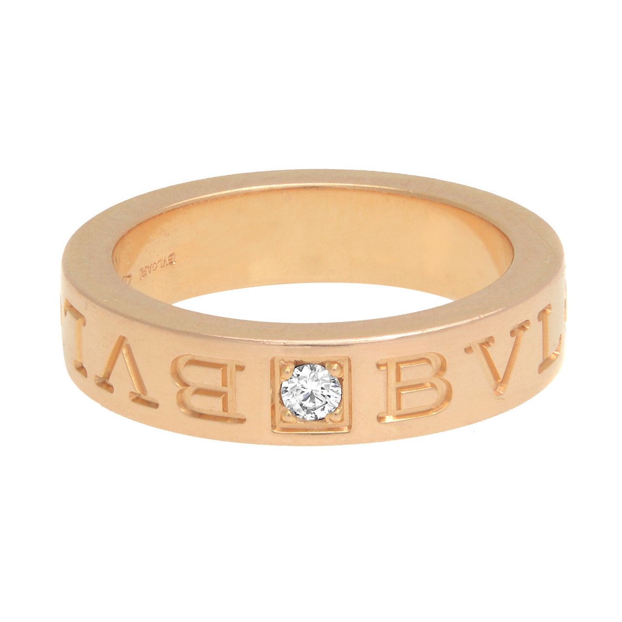 Bvlgari Diamond Ring 18K Rose Gold Size Rachel Koen