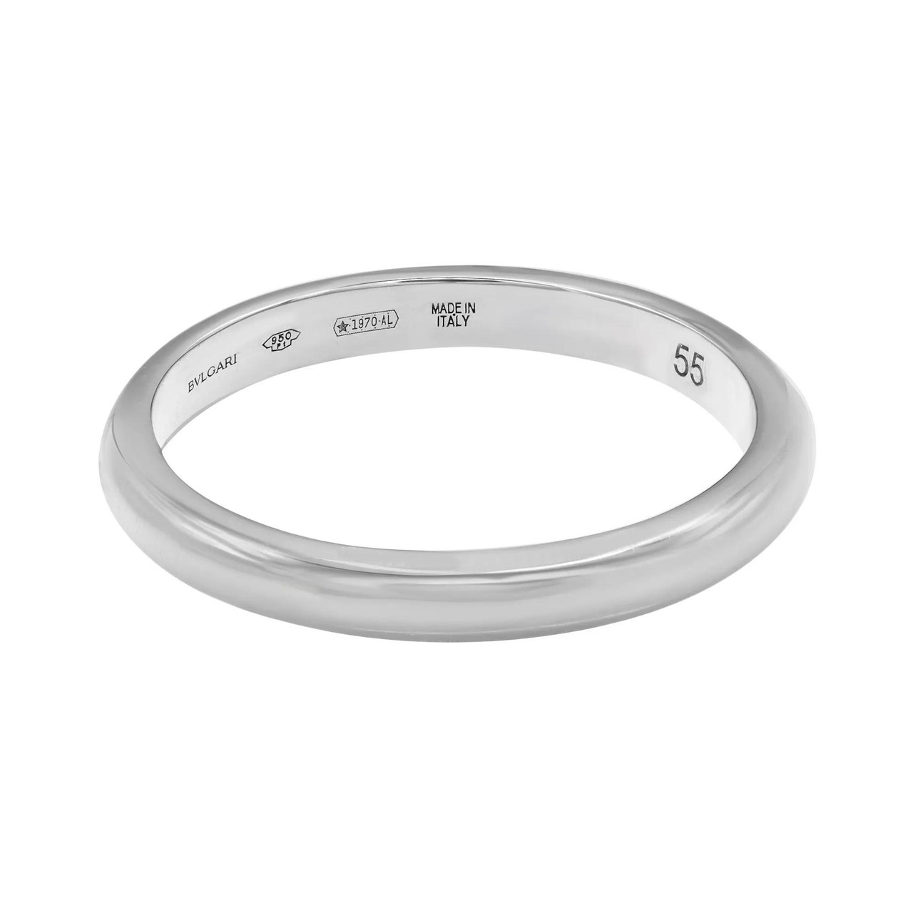 Bvlgari Fedi Wedding Band Unisex Ring Platinum Size 55 US 7.25
