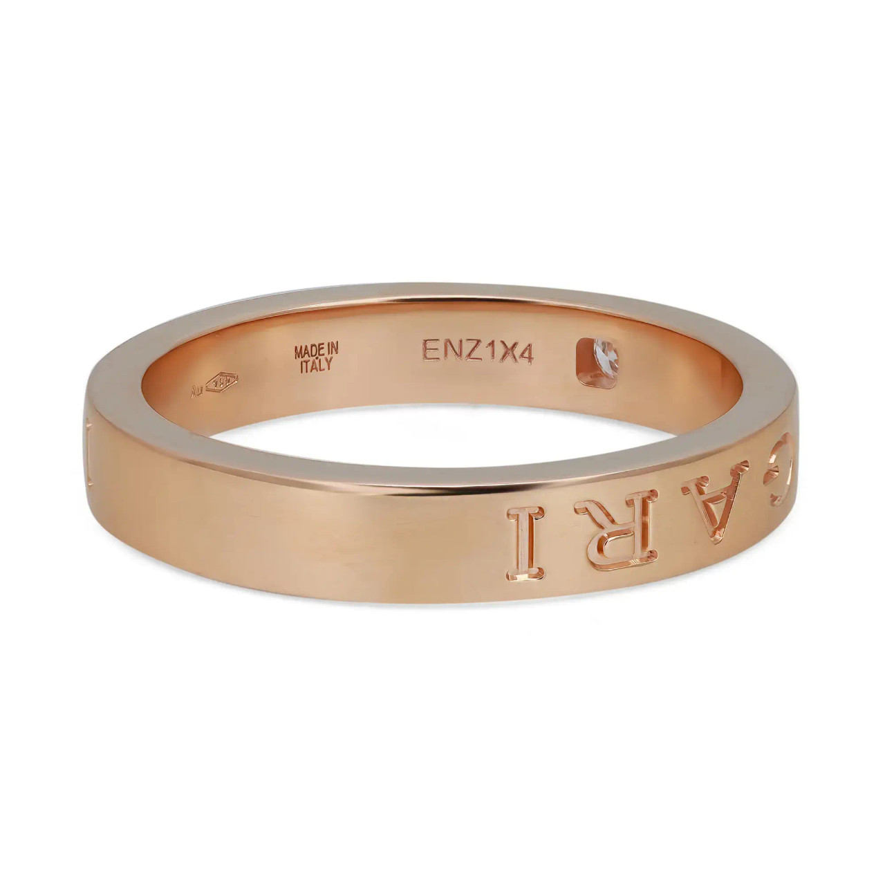 Bvlgari B.Zero1 Essential Double Logo Band Ring 18K Rose