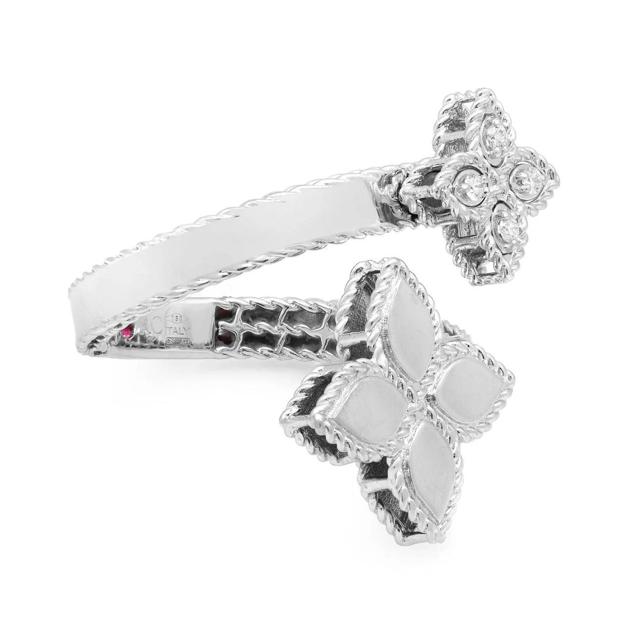 Roberto Coin Princess Flower Diamond Ring 18K White Gold