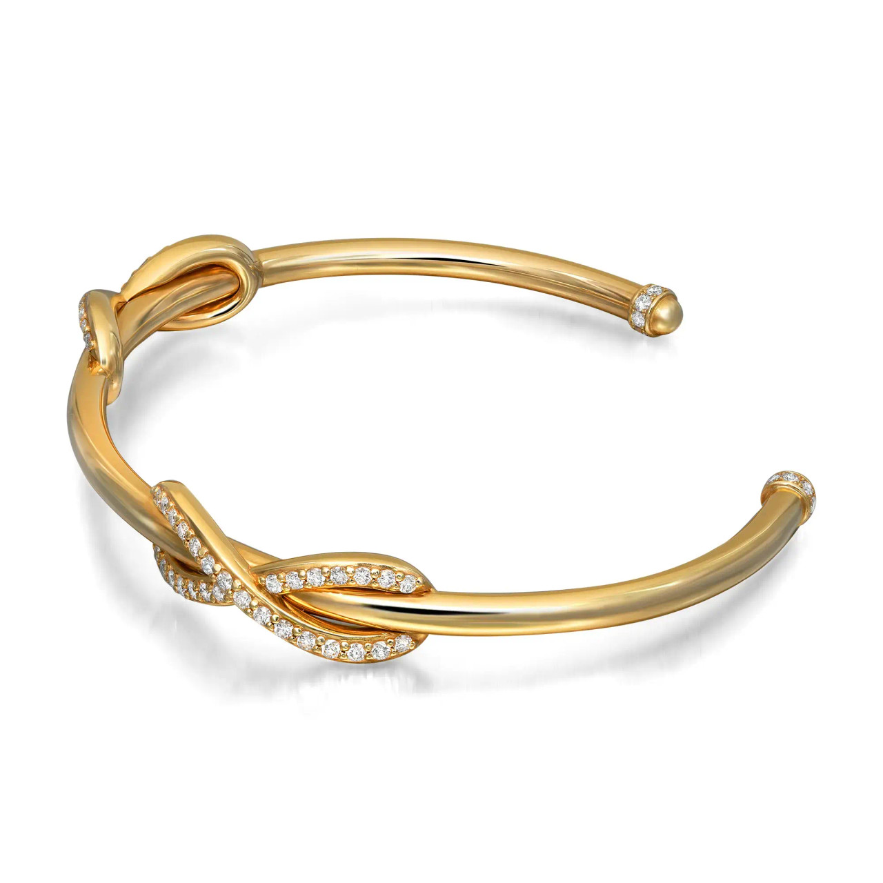 Tiffany Infinity Double Diamond Cuff Bracelet 18K Yellow