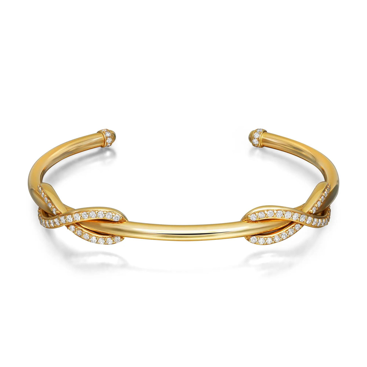 Tiffany & Co. Infinity Double Diamond Cuff Bracelet 18K Yellow