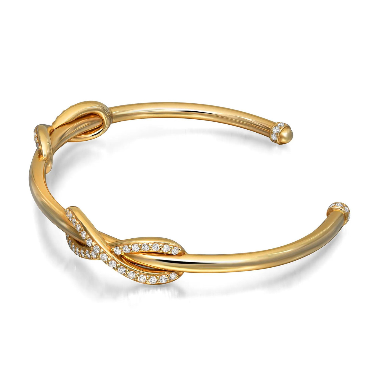 Tiffany & Co. Infinity Double Diamond Cuff Bracelet 18K Yellow