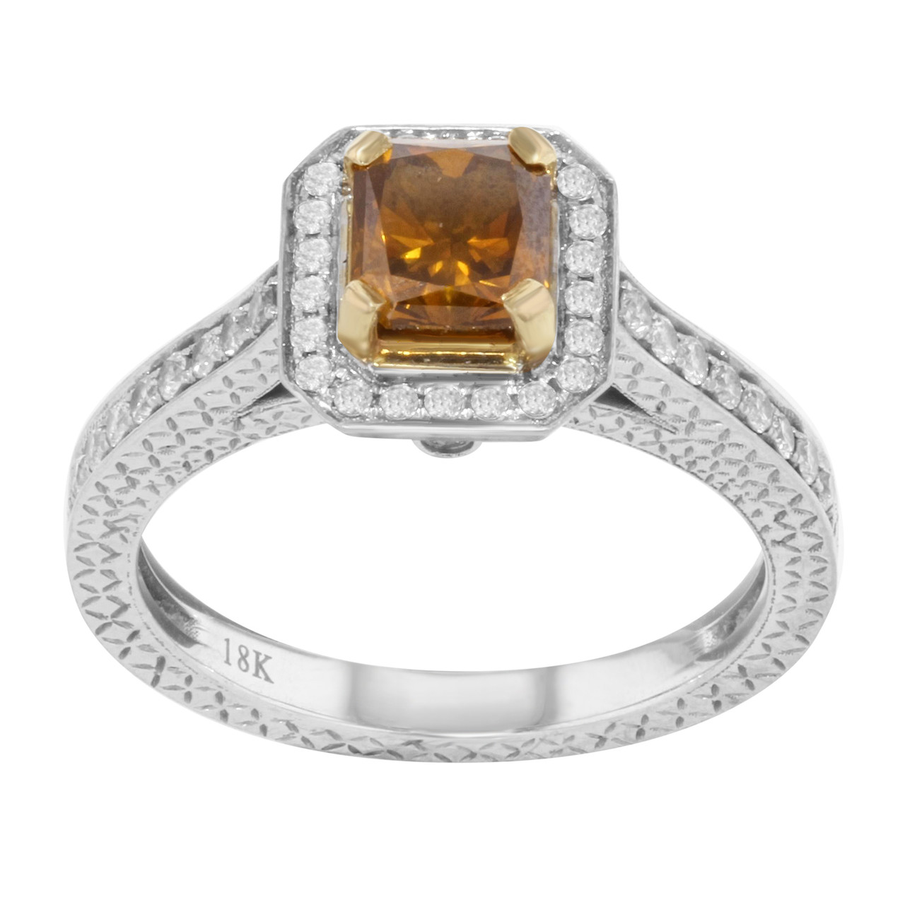 Rachel Koen 0.30Cttw Baguette & Round Cut Diamond Ring 18K  Rachel Koen Diamond Ladies Ring 18K Yellow White Gold 0.20 Cttw Size 8 main image 1