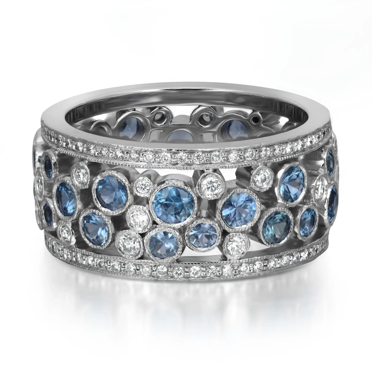 Hand Tiffany Cobblestone Ring TIFFANY Cobble Stone Blue Sapphire
