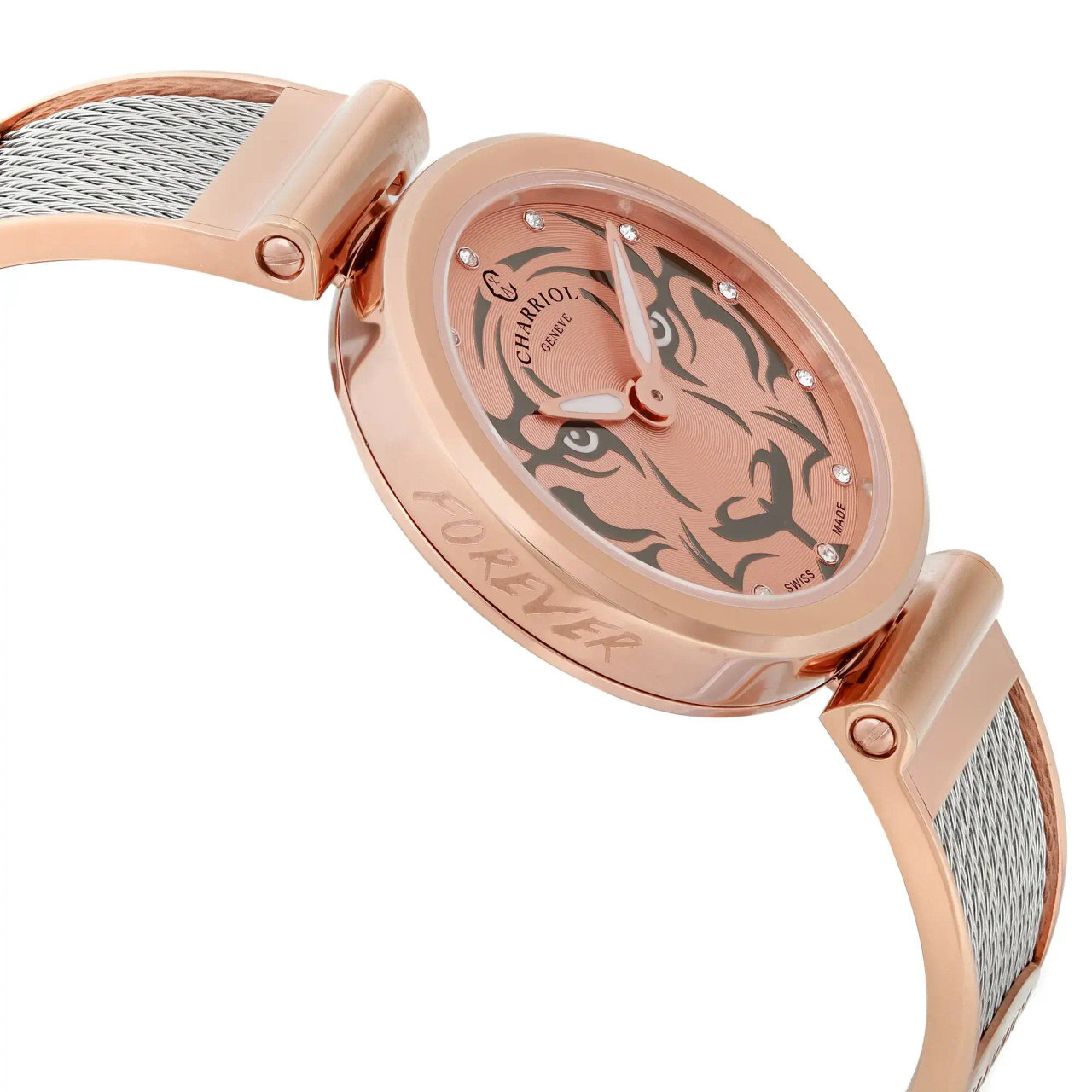 Charriol Forever Tiger PVD steel Rose gold Dial Quartz Ladies 