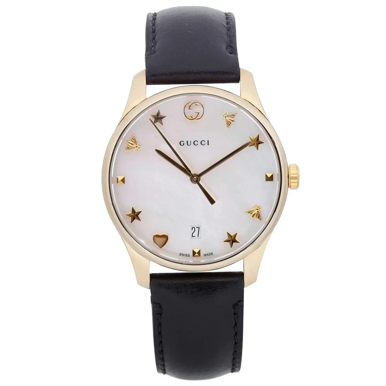 Gucci G-Timeless 36mm Steel MOP Dial Quartz Ladies Watch YA1264044