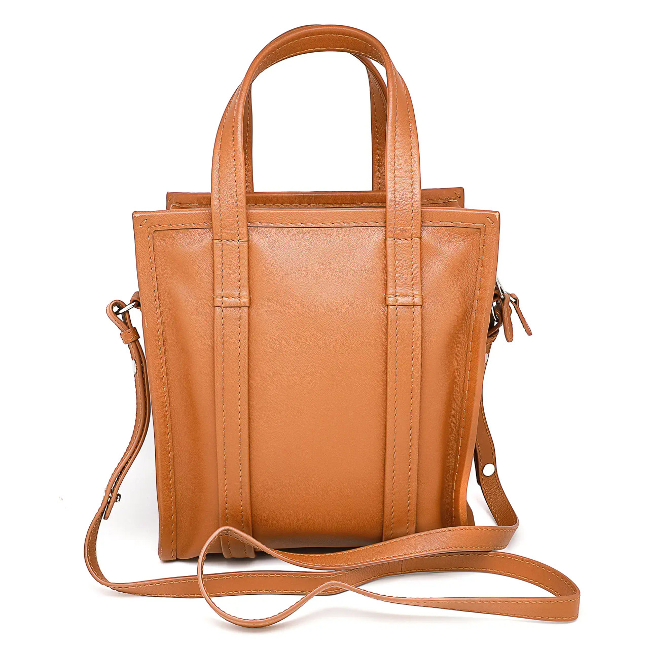 Balenciaga Bazar Shopper XS Size Tan Leather Messenger Ladies Bag