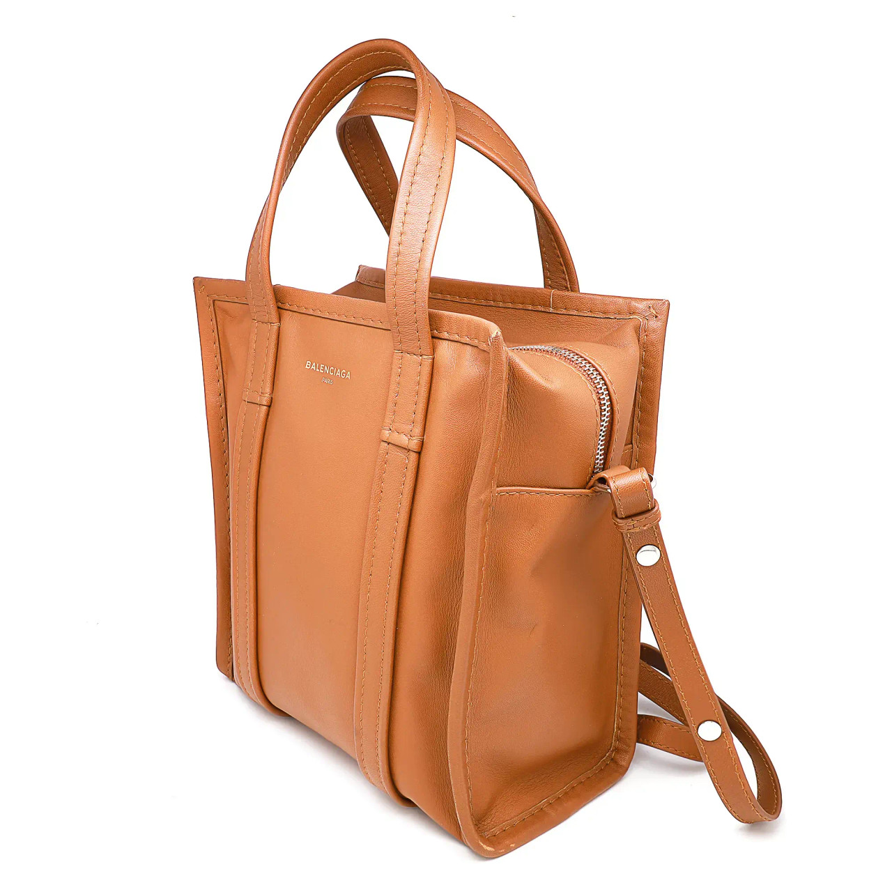 Balenciaga Bazar Shopper XS Size Tan Leather Messenger