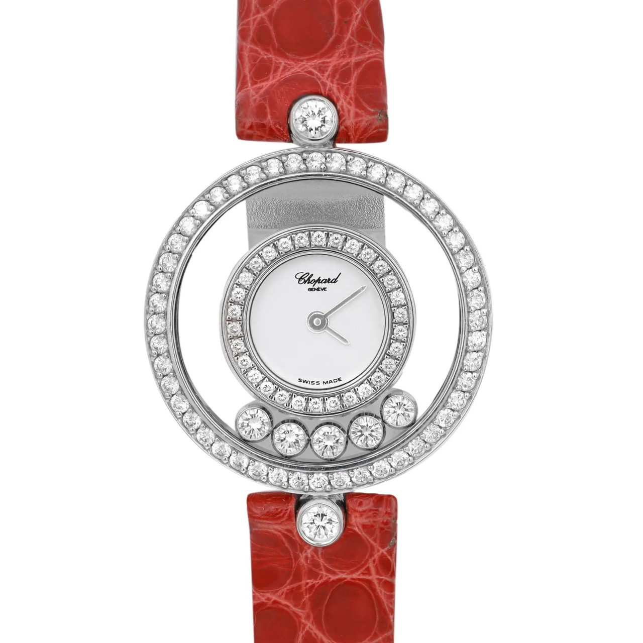 Chopard Happy Diamonds 24mm 18K White Gold White Dial Ladies Watch