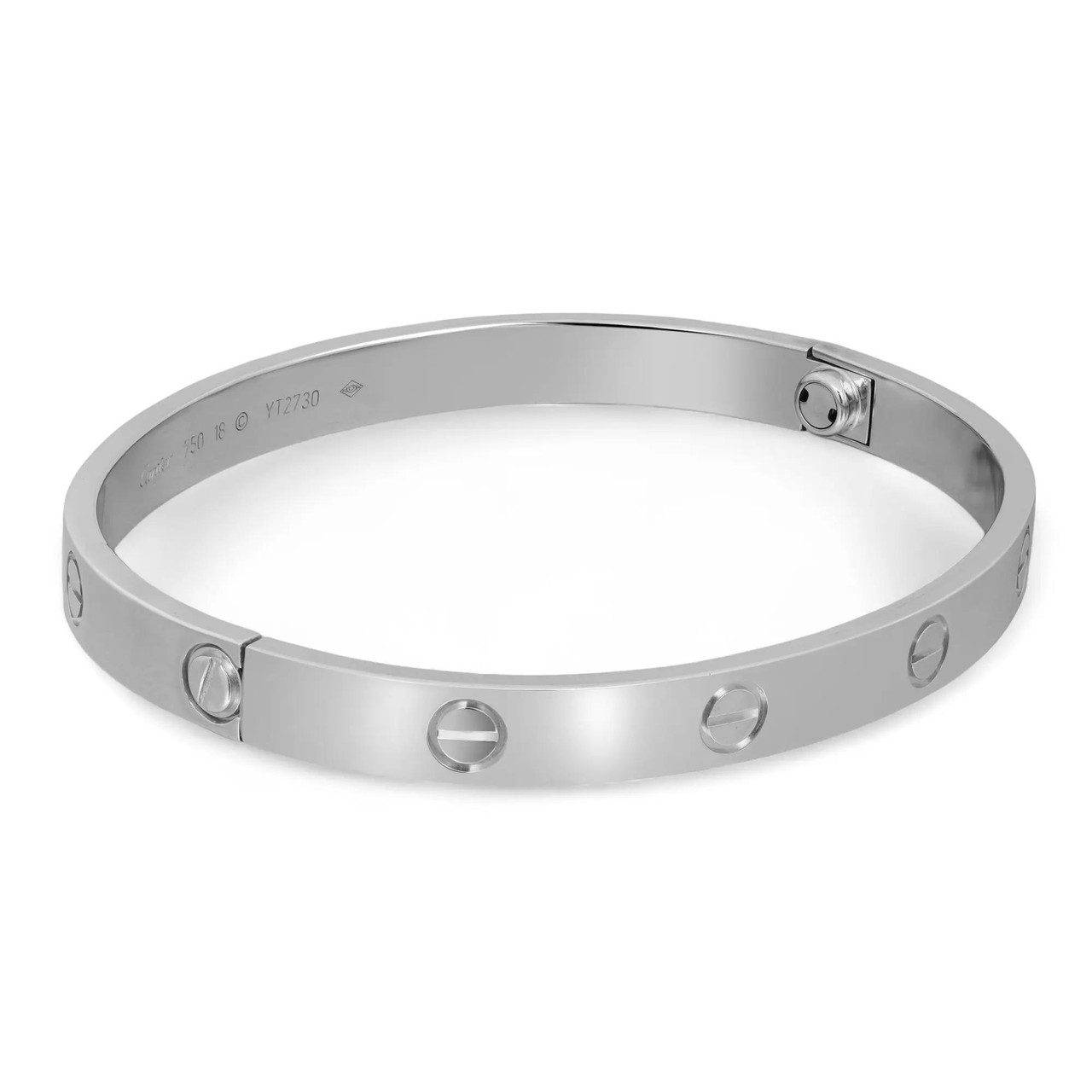 Cartier Love Bracelet Classic Model 18K White Gold Size 18
