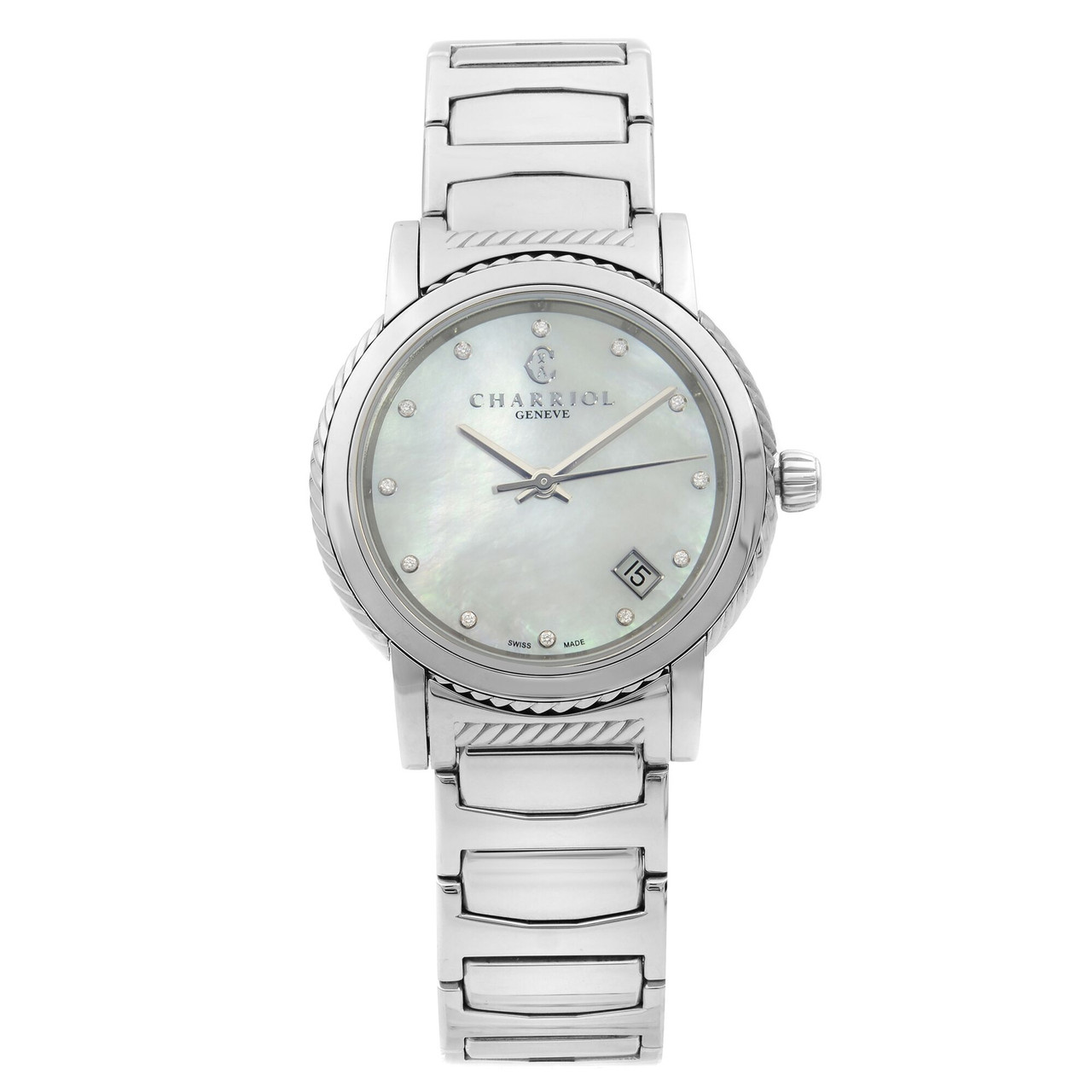Charriol Parisii Steel Diamond White MOP Dial Quartz Women  display picture 3