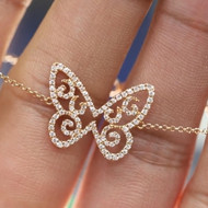 18K Rose Gold Diamond Butterfly Chain Bracelet Review