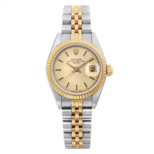 Front Full View Of Rolex 69173 Stainless Steel Watch Pre Owned Condition Good