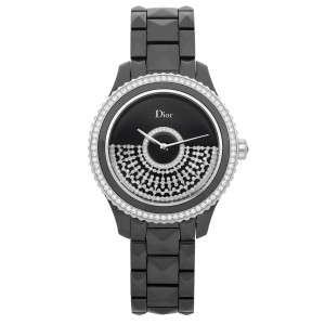 Front Full View Of Dior CD124BE3C001 Ceramic Watch Display Model Condition Excellent