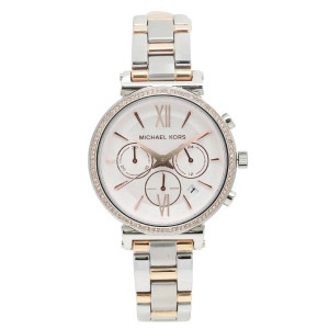 Front Full View Of Michael Kors MK6558 Stainless Steel Watch Display Model Condition {Product Condition}