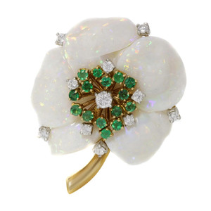 1st image of Rachel Koen 020573 Brooch with Diamonds & Gemstones, PreOwned condition