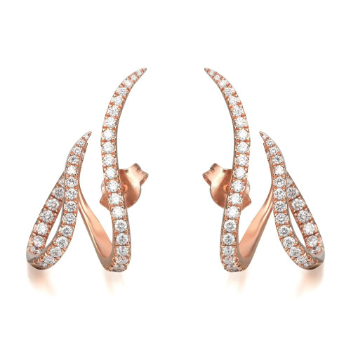 Messika 2.83Cttw Angel Wing Diamond Earrings 18K Rose Gold