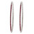 An image of elegant hoop earrings designed for women by Rachel Koen. The earrings feature a row of sparkling round cut diamonds on the outer edge and vibrant red ruby gemstones on the inner edge in white gold. They are displayed vertically, facing forward, with a close-up view that highlights their intricate details and luxurious design.